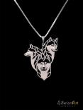 Siberian Husky family- sterling silver pendant and necklace.